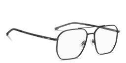 Shop Hugo Boss Logo Lettering Wide Square Eyeglasses in Matte Black online.