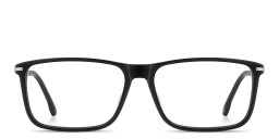 Shop Carrera Logo Lettering Wide Rectangle Eyeglasses in Black online.