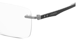 Shop Carrera Logo Lettering Wide Rimless Rectangle Eyeglasses in Dark Ruthenium online.