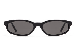 Shop TRICE Gala Irregular Sunglasses in Black/Smoke online.