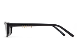 Shop TRICE Gala Irregular Sunglasses in Black online.