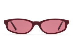 Shop TRICE Gala Irregular Sunglasses in Burgundy online.