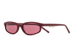 Shop TRICE Gala Irregular Sunglasses in Burgundy online.