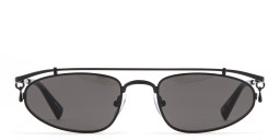 Shop TRICE Nori Irregular Sunglasses in Black online.