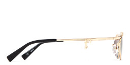 Shop TRICE Nori Irregular Sunglasses in Gold online.