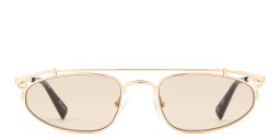 Shop TRICE Nori Irregular Sunglasses in Gold online.