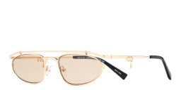 Shop TRICE Nori Irregular Sunglasses in Gold online.