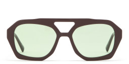 Shop TRICE Malaka Irregular Sunglasses in Brown online.