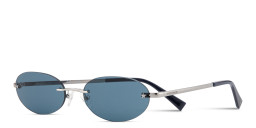 Shop Guess Jeans Unisex Rimless Oval Sunglasses in Gunmetal online.