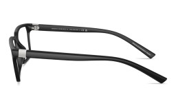 Shop Armani Exchange A|X Logo Rectangle Eyeglasses in Matte Black online.