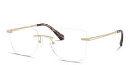 Shop Michael Kors Nags Head Rimless Square Eyeglasses in Light Gold online.