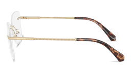 Shop Michael Kors Nags Head Rimless Square Eyeglasses in Light Gold online.