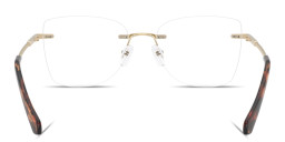 Shop Michael Kors Nags Head Rimless Square Eyeglasses in Light Gold online.