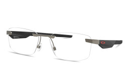 Shop Oakley Steakhouse 1.0 Unisex Wide Rimless Rectangle Eyeglasses in Matte Gunmetal online.