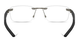Shop Oakley Steakhouse 1.0 Unisex Wide Rimless Rectangle Eyeglasses in Matte Gunmetal online.