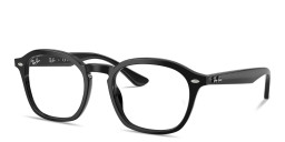 Shop Ray-Ban Embossed Logo Unisex Square Eyeglasses in Black online.