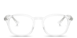 Shop Ray-Ban Embossed Logo Unisex Square Eyeglasses in Transparent online.