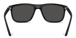 Shop Armani Exchange A|X Logo Pillow Sunglasses in Matte Black online.