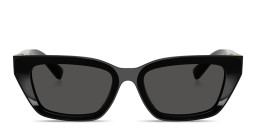 Shop Dolce & Gabbana Logo Signature Cat-Eye Sunglasses in Black online.