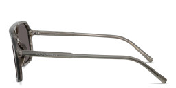 Shop Dolce & Gabbana Logo Signature Unisex Pilot Sunglasses in Grey On Striped Grey online.