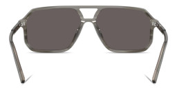Shop Dolce & Gabbana Logo Signature Unisex Pilot Sunglasses in Grey On Striped Grey online.