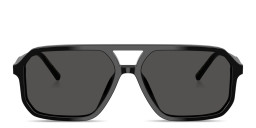 Shop Dolce & Gabbana Logo Signature Unisex Pilot Sunglasses in Black online.