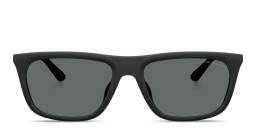Shop Emporio Armani Eagle Logo Pillow Sunglasses in Black online.