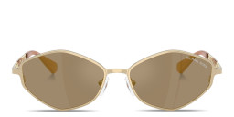 Shop Michael Kors Gold Coast Irregular Sunglasses in Light Gold online.