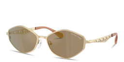 Shop Michael Kors Gold Coast Irregular Sunglasses in Light Gold online.