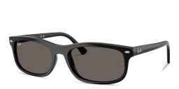 Shop Ray-Ban Embossed Logo Unisex Rectangle Sunglasses in Black online.