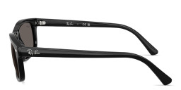 Shop Ray-Ban Embossed Logo Unisex Rectangle Sunglasses in Black online.