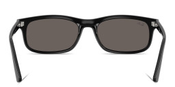 Shop Ray-Ban Embossed Logo Unisex Rectangle Sunglasses in Black online.