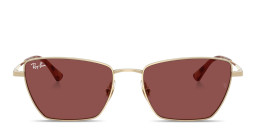 Shop Ray-Ban Drea Unisex Irregular Sunglasses in Pale Gold online.