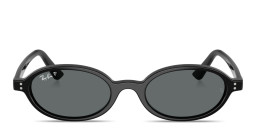 Shop Ray-Ban Khal Unisex Oval Sunglasses in Black/Dark Grey online.