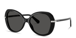 Shop Swarovski Crystal-Embellished Oversized Butterfly Sunglasses in Black online.