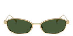 Shop Swarovski Crystal-Embellished Pillow Sunglasses in Gold online.