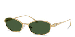 Shop Swarovski Crystal-Embellished Pillow Sunglasses in Gold online.