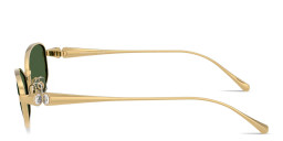 Shop Swarovski Crystal-Embellished Pillow Sunglasses in Gold online.