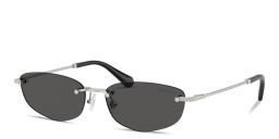 Shop Swarovski Crystal Rimless Irregular Sunglasses in Silver online.