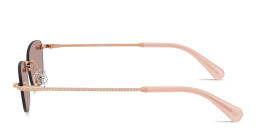 Shop Swarovski Crystal Rimless Irregular Sunglasses in Rose Gold online.