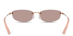 Shop Swarovski Crystal Rimless Irregular Sunglasses in Rose Gold online.