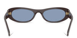 Shop Vogue Eyewear Logo Lettering Oval Sunglasses in Moka online.