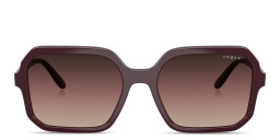 Shop Vogue Eyewear Logo Print Oversized Square Sunglasses in Bordeaux online.