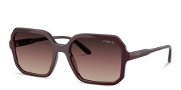 Shop Vogue Eyewear Logo Print Oversized Square Sunglasses in Bordeaux online.