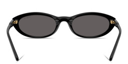 Shop Vogue Eyewear Logo Print Oval Sunglasses in Black online.
