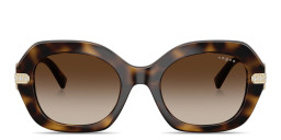 Shop Vogue Eyewear Rhinestone-Embellished Irregular Sunglasses in Dark Havana online.