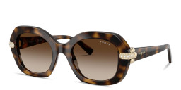 Shop Vogue Eyewear Rhinestone-Embellished Irregular Sunglasses in Dark Havana online.