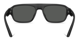 Shop Emporio Armani Eagle Logo Irregular Sunglasses in Rubber Matte Black online.