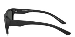 Shop Emporio Armani Embossed Logo Pillow Sunglasses in Rubber Matte Black online.