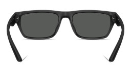 Shop Emporio Armani Embossed Logo Pillow Sunglasses in Rubber Matte Black online.
